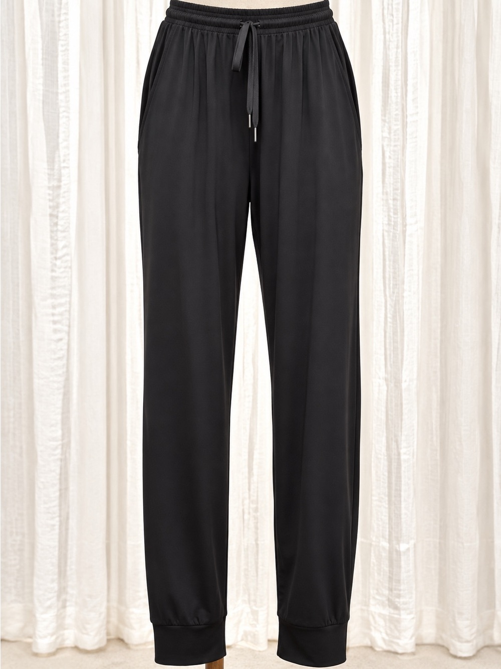Women Essentials Black Drawstring Sweatpants